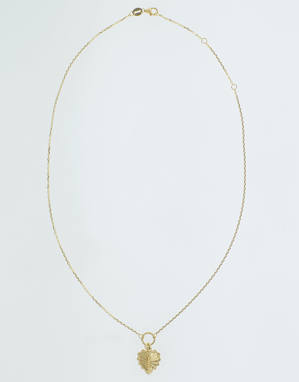 FOUNDRAE-Mini Gold Heart Love Token Necklace-YELLOW GOLD