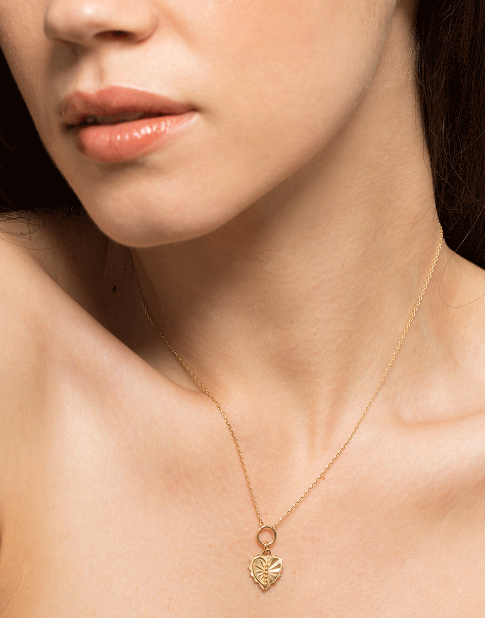 FOUNDRAE-Mini Gold Heart Love Token Necklace-YELLOW GOLD