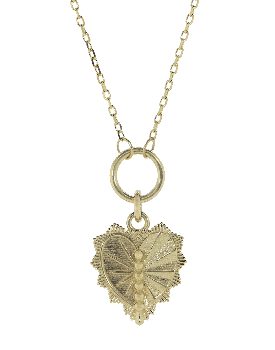 FOUNDRAE-Mini Gold Heart Love Token Necklace-YELLOW GOLD