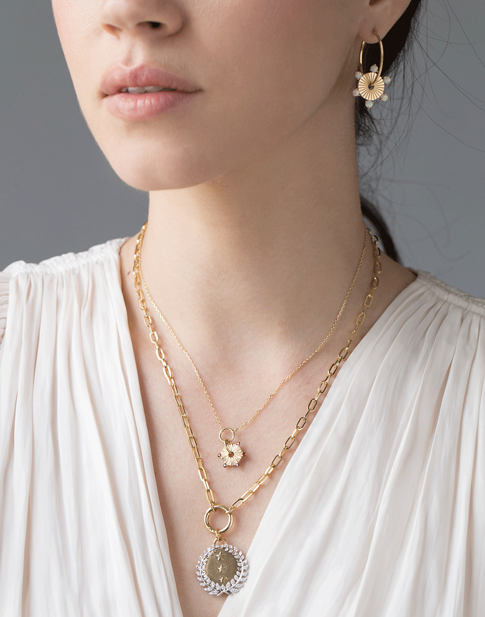 FOUNDRAE-Open Fob Clip Chain Necklace-YELLOW GOLD