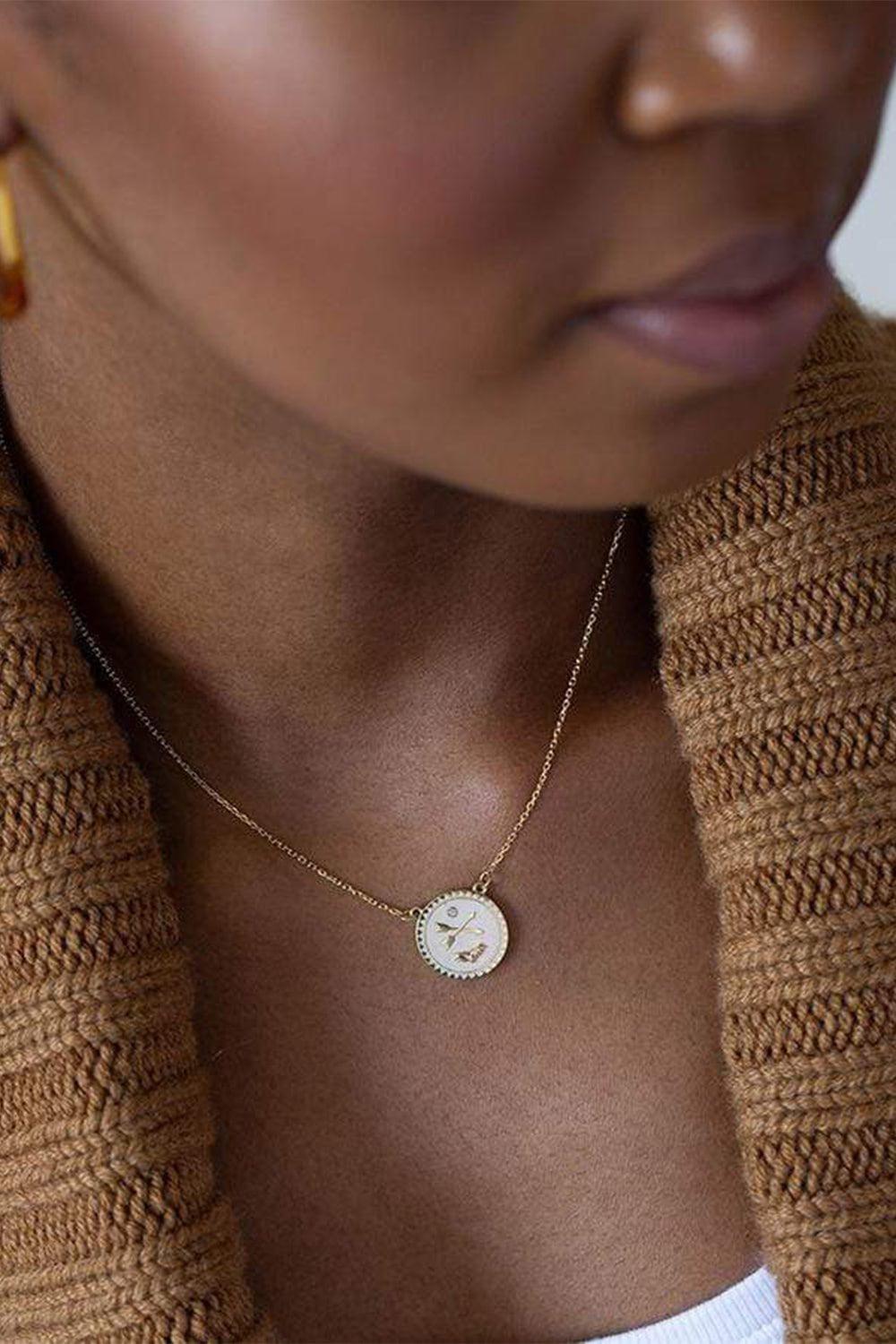 FOUNDRAE-Passion Medallion Necklace-YELLOW GOLD
