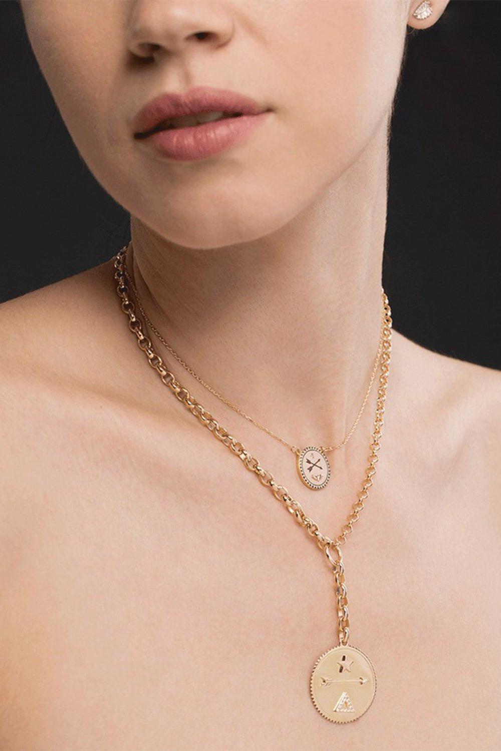 FOUNDRAE-Passion Medallion Necklace-YELLOW GOLD