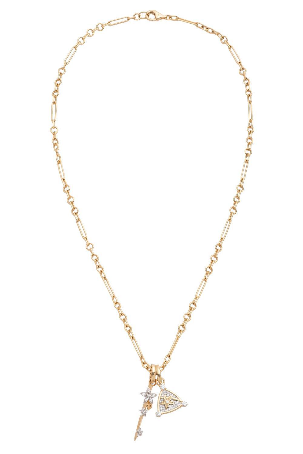 Resilience - Diamond Blossoms And Thorn Mixed Clip Necklace-YELLOW GOLD-JEWELRYFINE JEWELNECKLACE O-FOUNDRAE