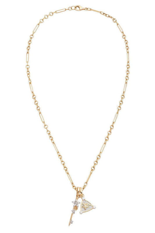 Resilience - Diamond Blossoms And Thorn Mixed Clip Necklace-YELLOW GOLD-JEWELRYFINE JEWELNECKLACE O-FOUNDRAE