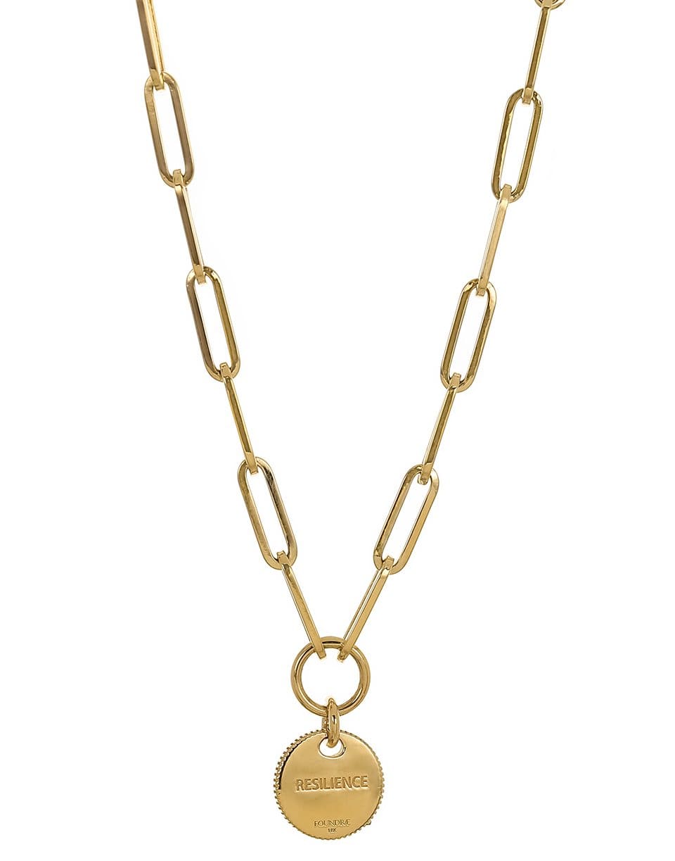 FOUNDRAE-Resilience Mini Clip Coin Necklace-YELLOW GOLD