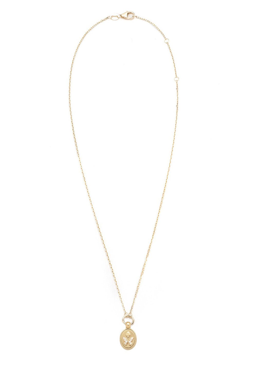 FOUNDRAE-Reverie Miniature Crest Drop Necklace-YELLOW GOLD