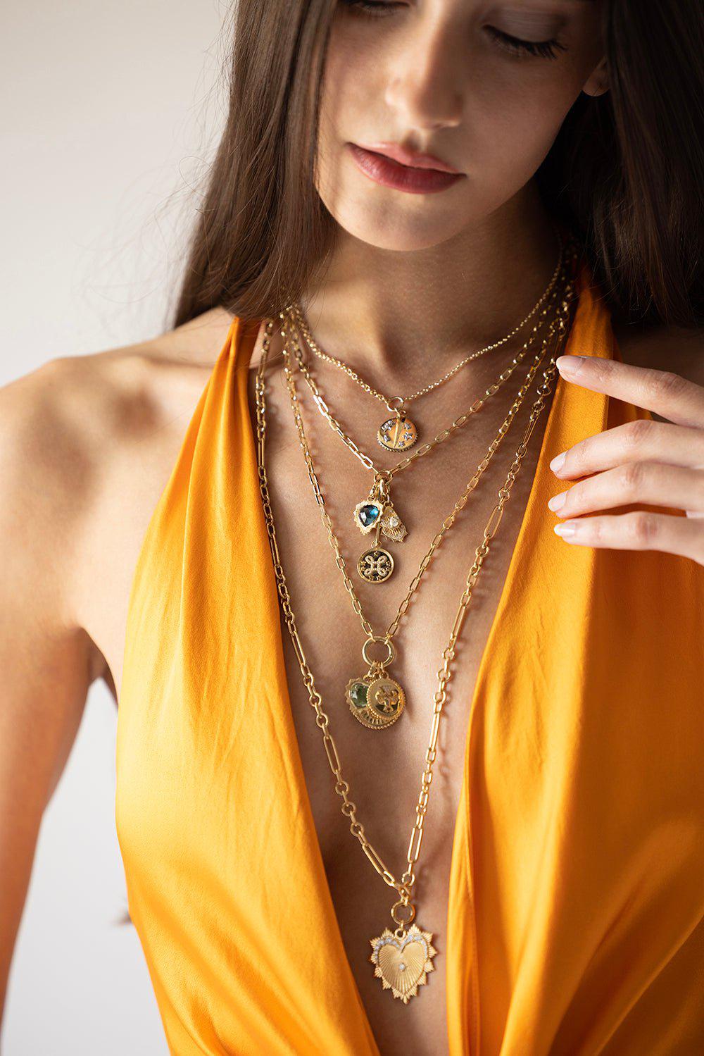 FOUNDRAE-Small Belcher Resilience Necklace-YELLOW GOLD