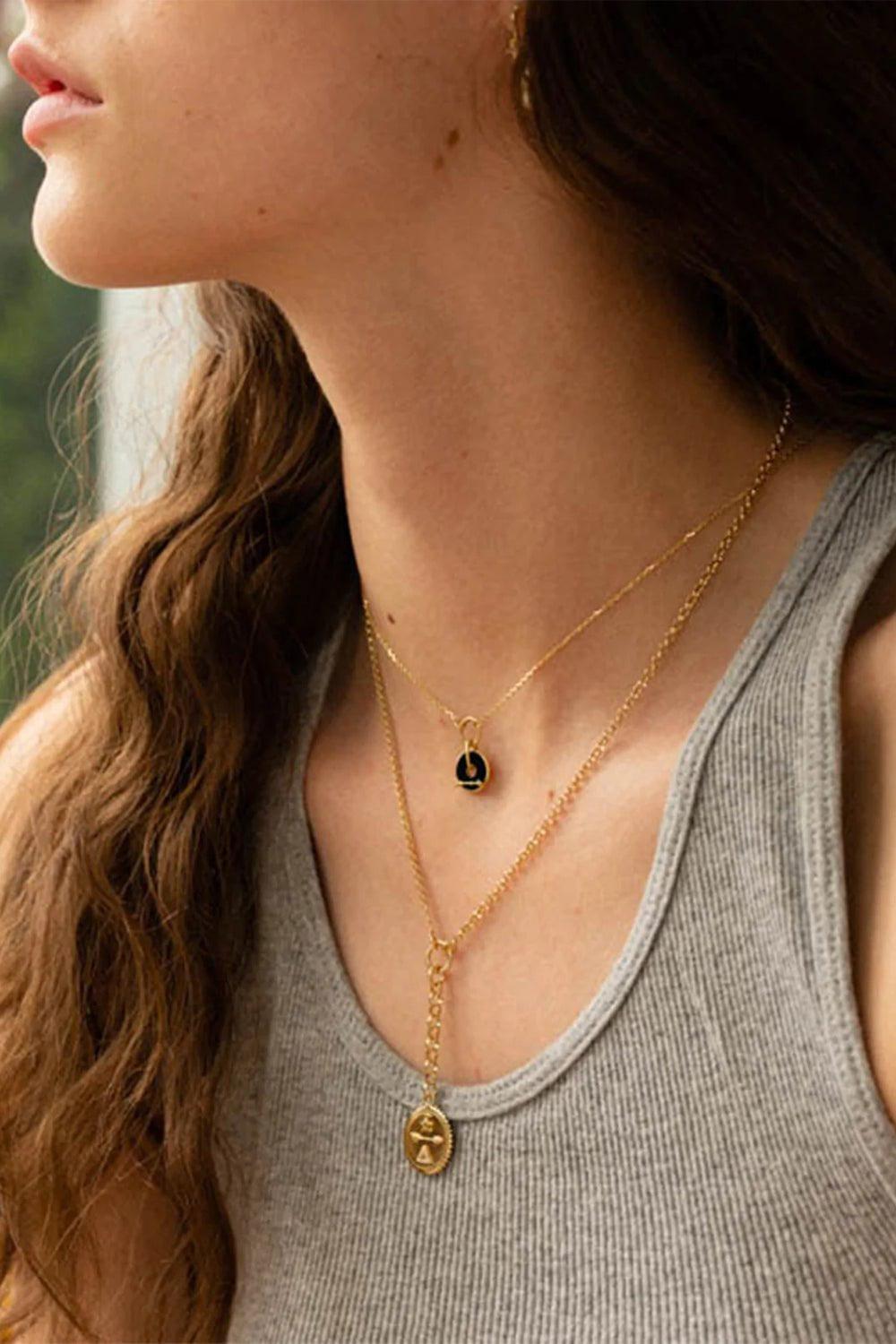 FOUNDRAE-Small Dream Mixed Belcher Necklace-YELLOW GOLD