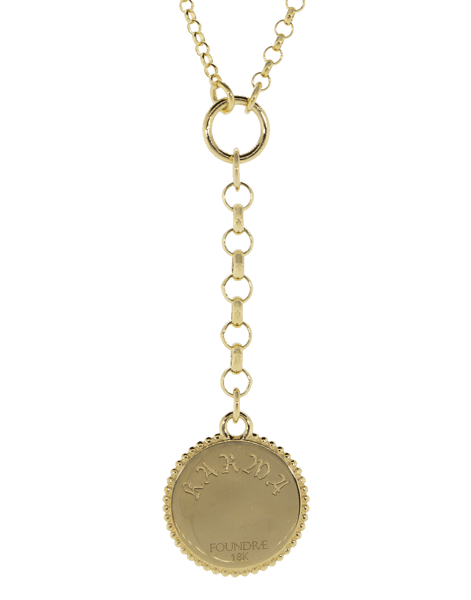 FOUNDRAE-Small Karma Medallion Necklace-YELLOW GOLD