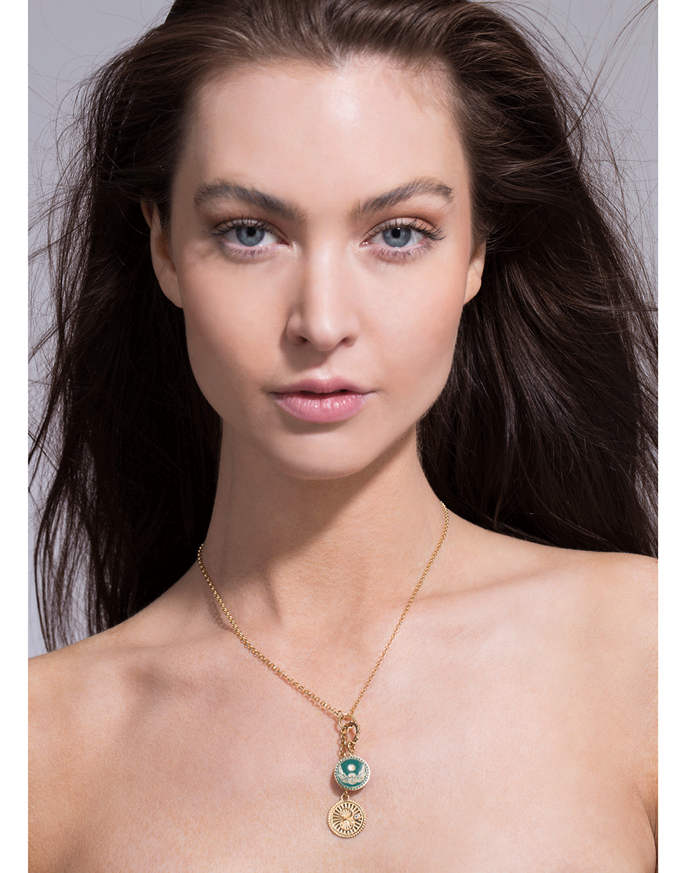 FOUNDRAE-Small Karma Medallion Necklace-YELLOW GOLD