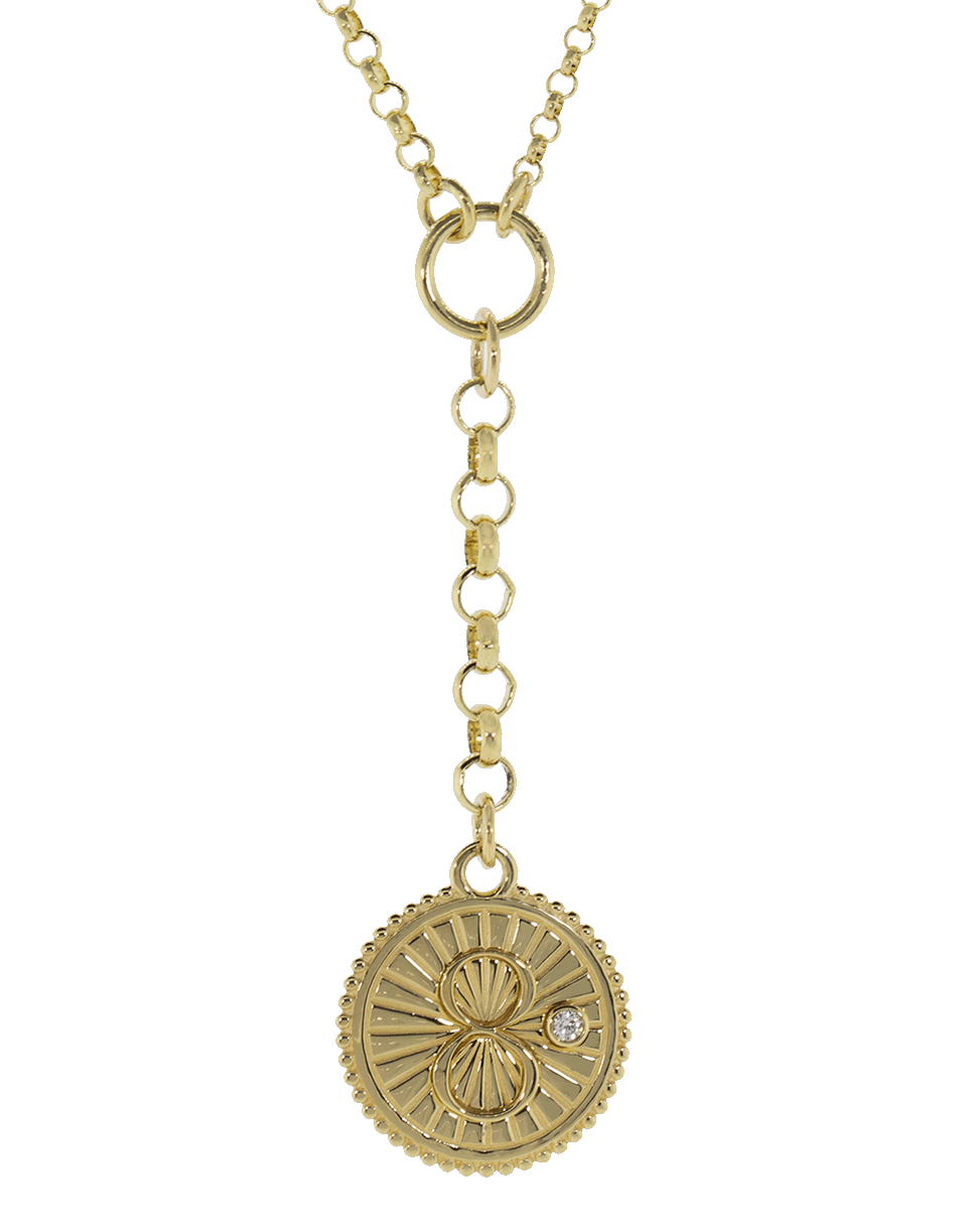 FOUNDRAE-Small Karma Medallion Necklace-YELLOW GOLD