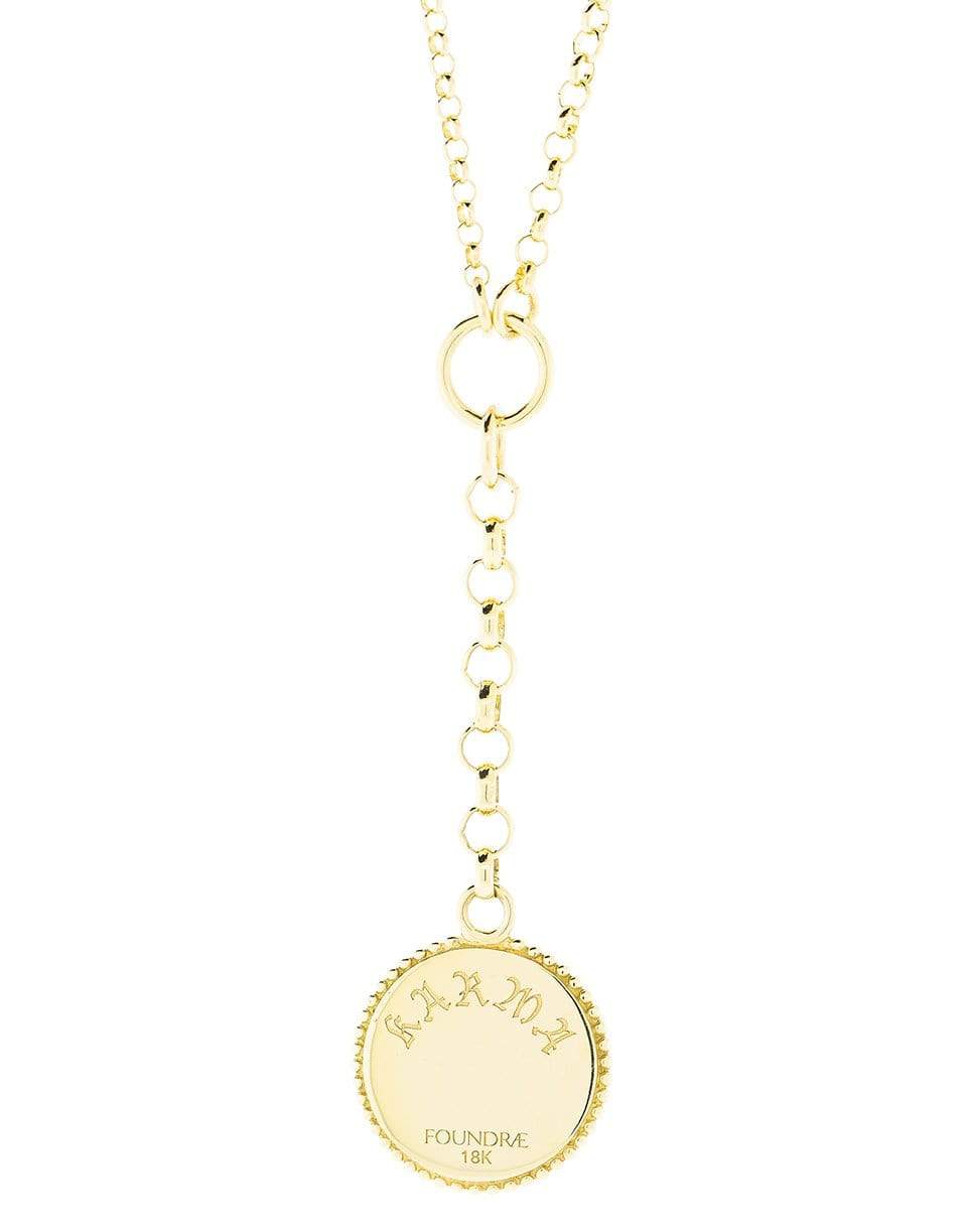 FOUNDRAE-Small Karma Mixed Belcher Necklace-YELLOW GOLD