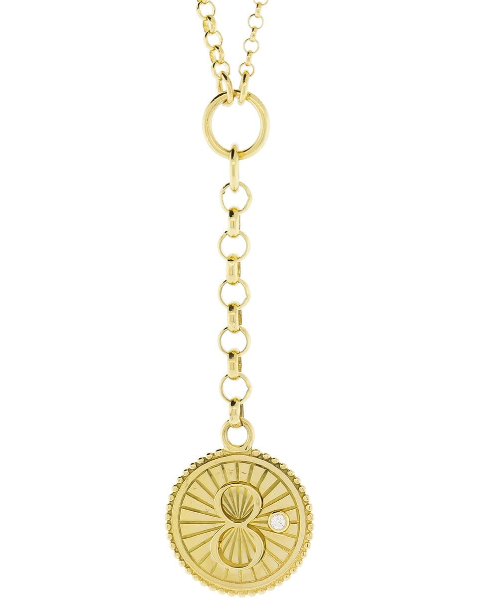 FOUNDRAE-Small Karma Mixed Belcher Necklace-YELLOW GOLD