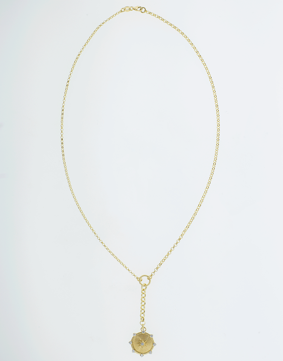FOUNDRAE-True Love Diamond Spark Medallion Necklace-YELLOW GOLD
