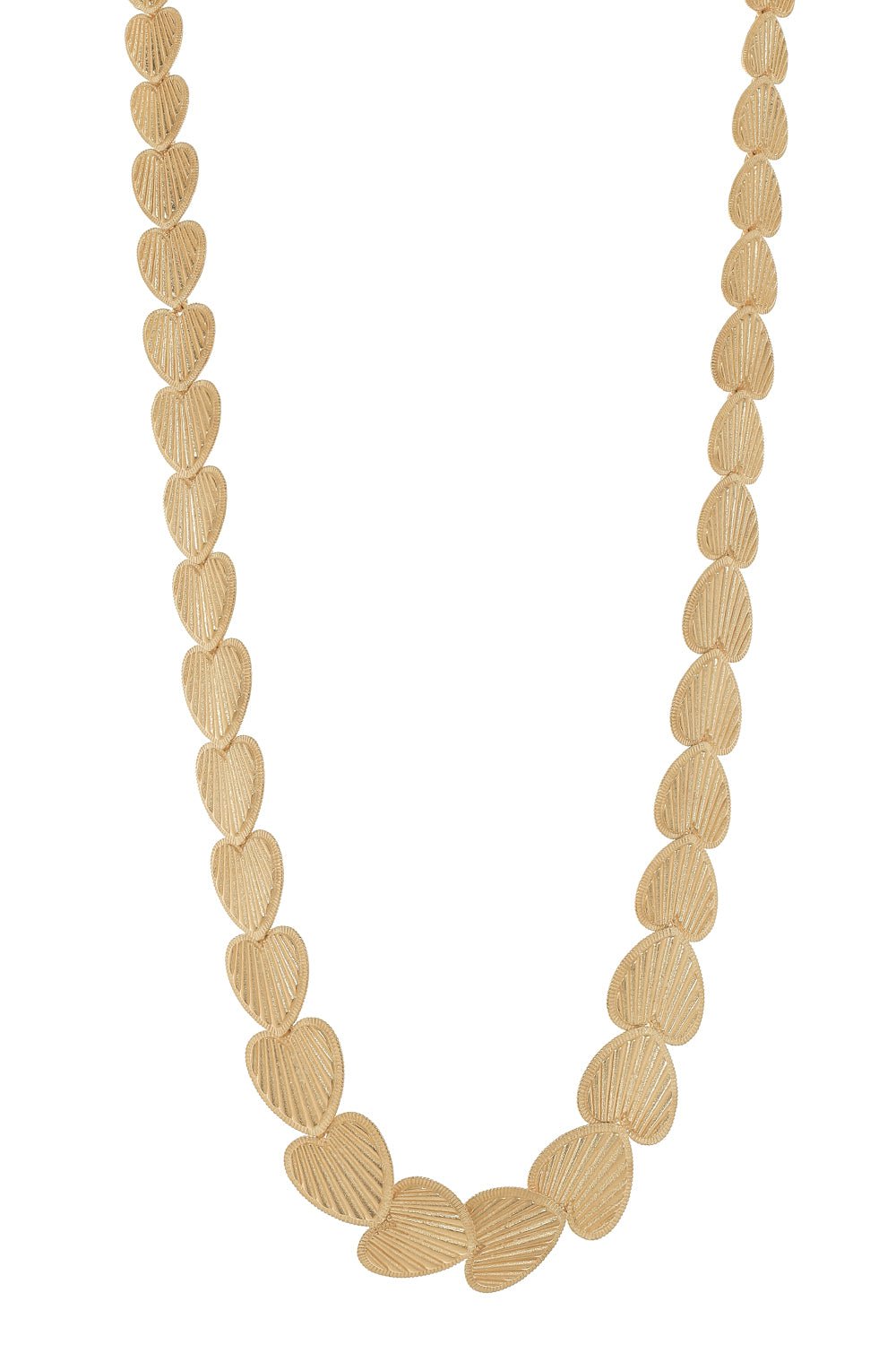 FOUNDRAE-True Love - Graduated Heart Token Necklace-YELLOW GOLD