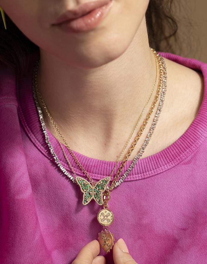 FOUNDRAE-True Love Knot Heart Belcher Necklace-YELLOW GOLD