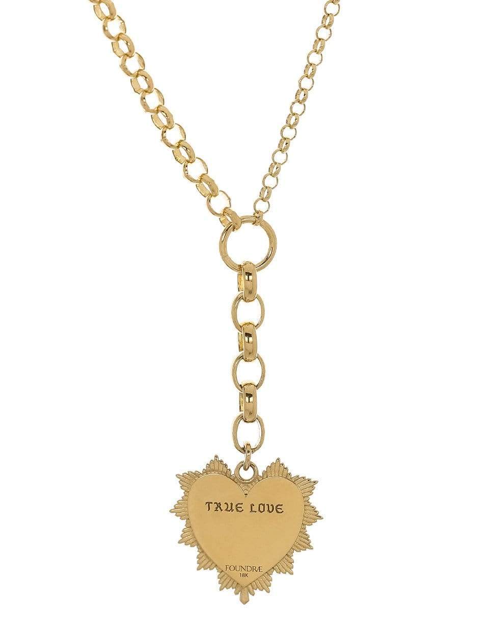 FOUNDRAE-True Love Knot Heart Belcher Necklace-YELLOW GOLD