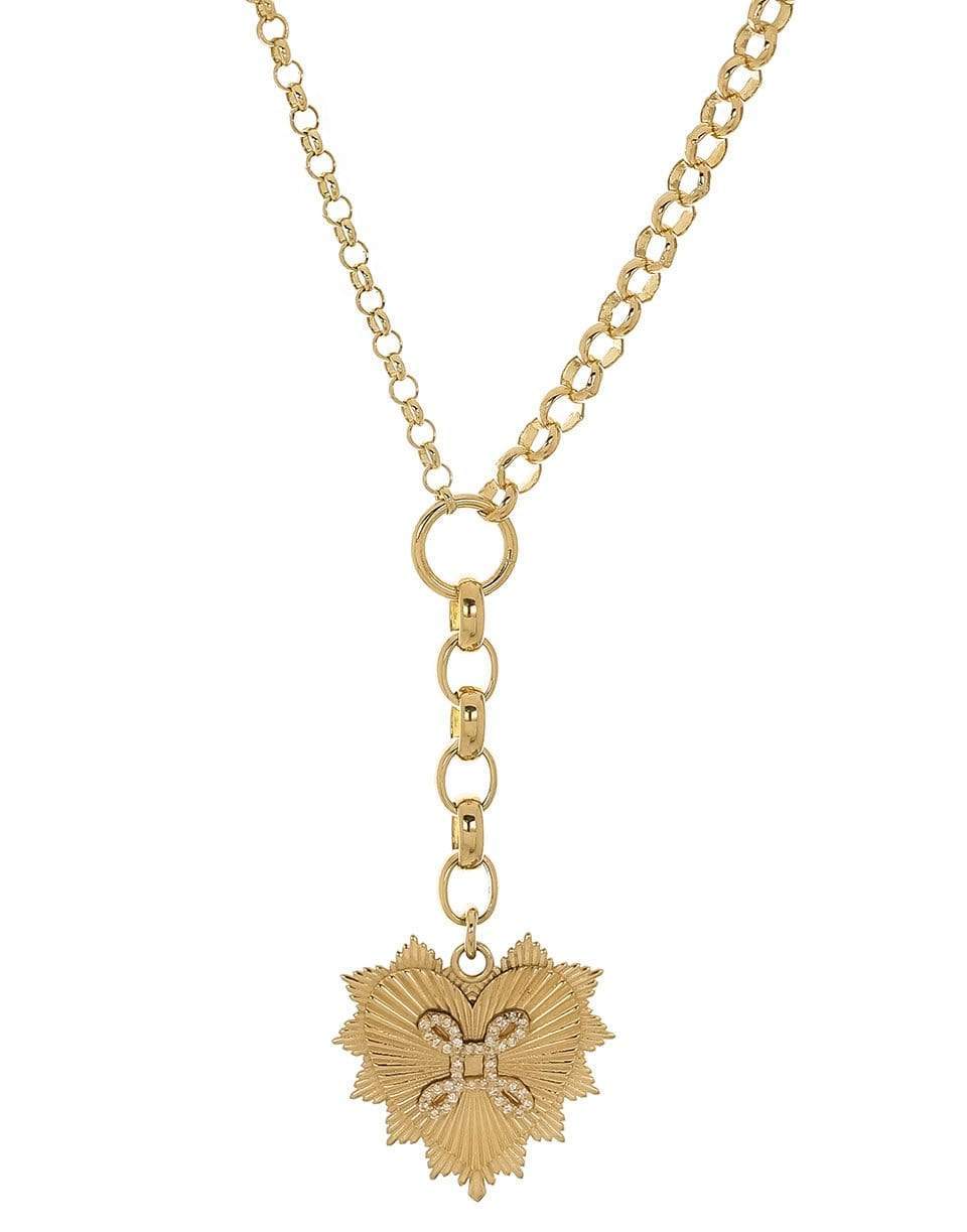 FOUNDRAE-True Love Knot Heart Belcher Necklace-YELLOW GOLD