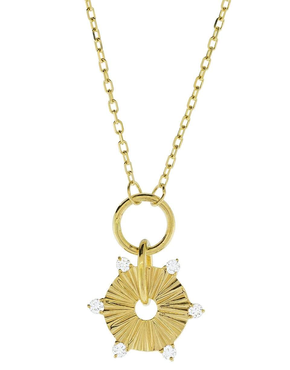 FOUNDRAE-Water Element Diamond Disk Necklace-YELLOW GOLD