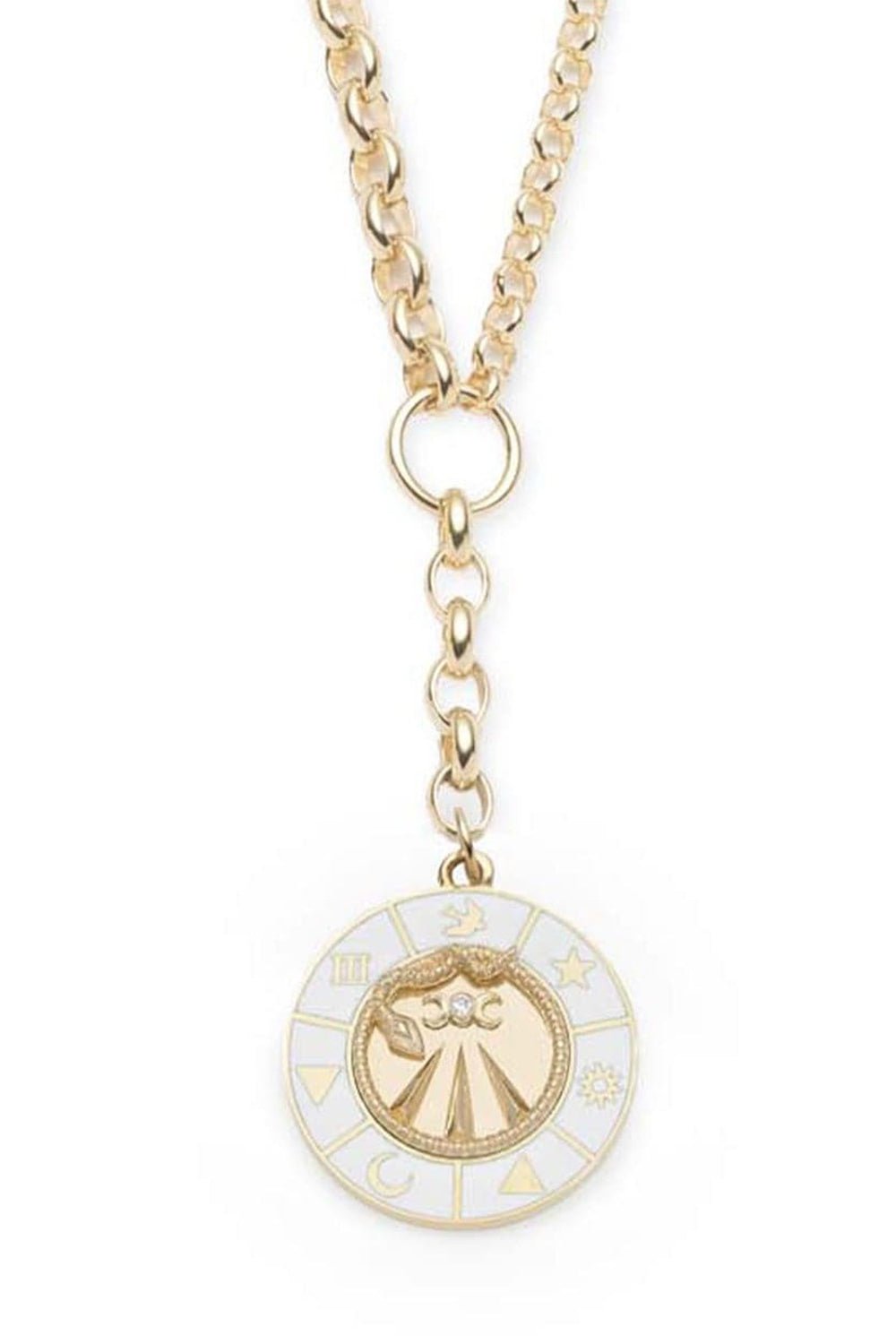 FOUNDRAE-Wholeness Champleve Heavy Mixed Extension necklace-YELLOW GOLD