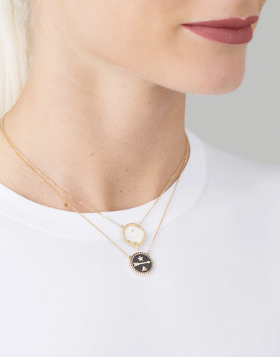 FOUNDRAE-Wholeness White Enamel Necklace-YELLOW GOLD