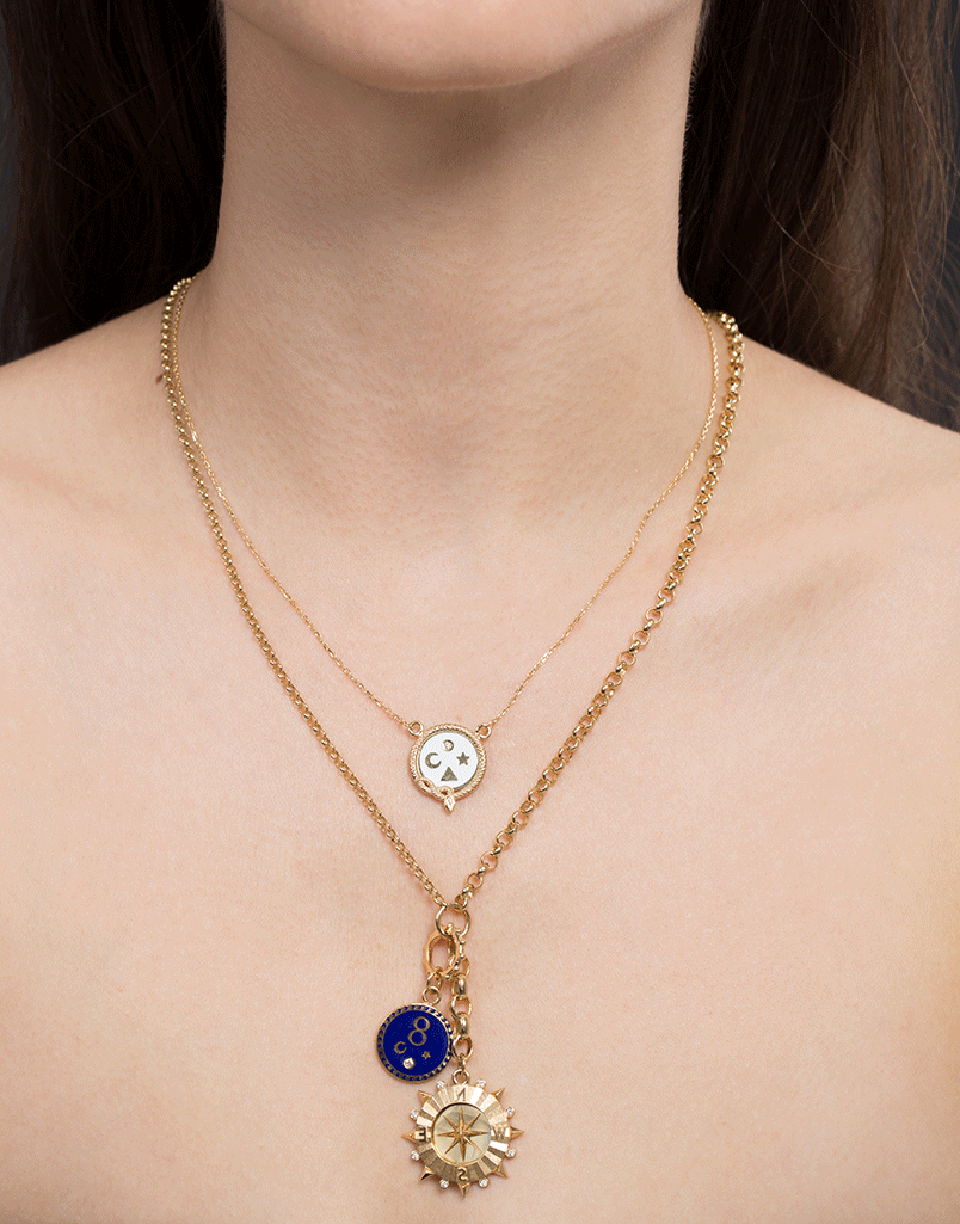 FOUNDRAE-Wholeness White Enamel Necklace-YELLOW GOLD