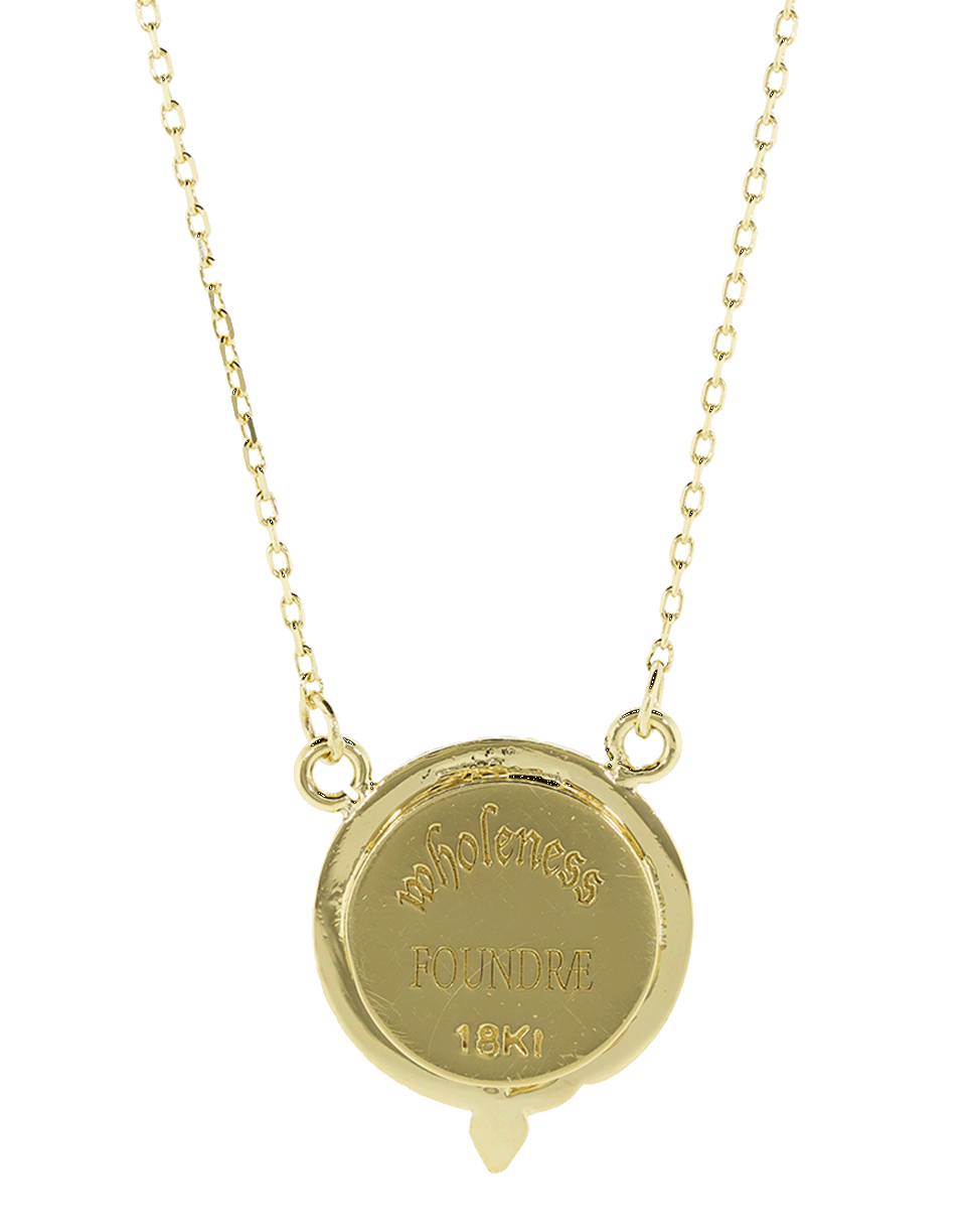 FOUNDRAE-Wholeness White Enamel Necklace-YELLOW GOLD