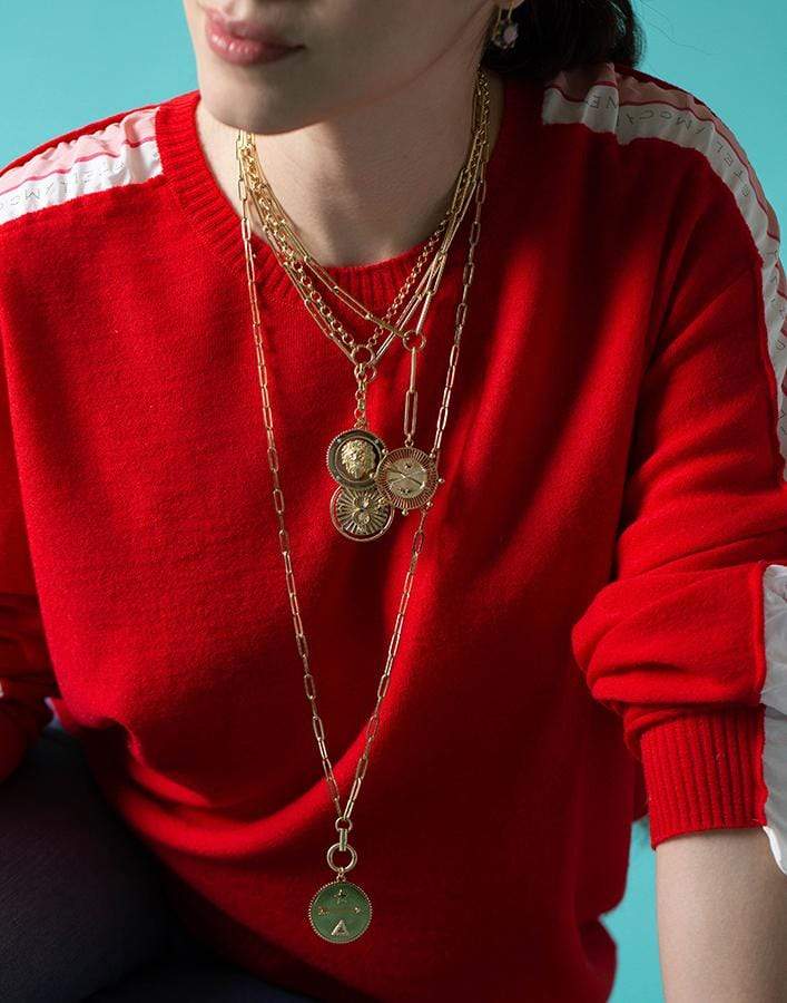 FOUNDRAE-Classic Fob Clip Chain With Hanging Clock Weight-YLKWGOLD
