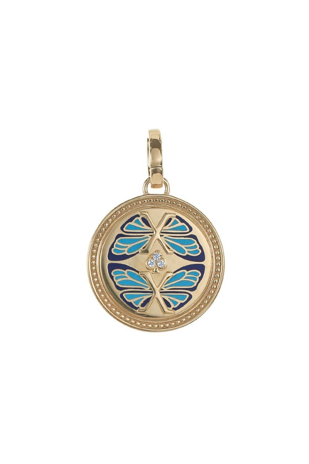 Reverie - Medium Ceramic Medallion-YELLOW GOLD-JEWELRYFINE JEWELPENDANT-FOUNDRAE