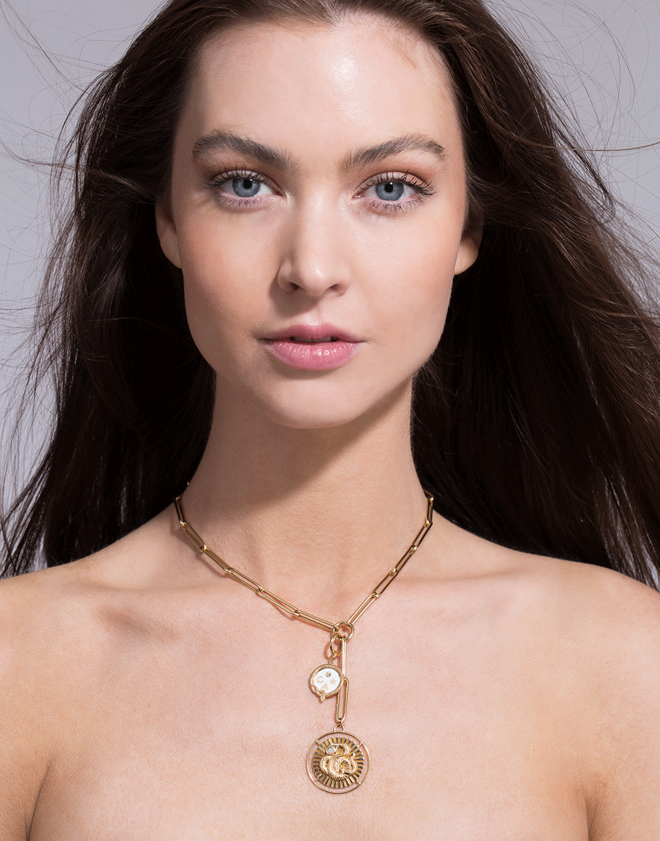 FOUNDRAE-15mm White Wholeness Pendant-YELLOW GOLD