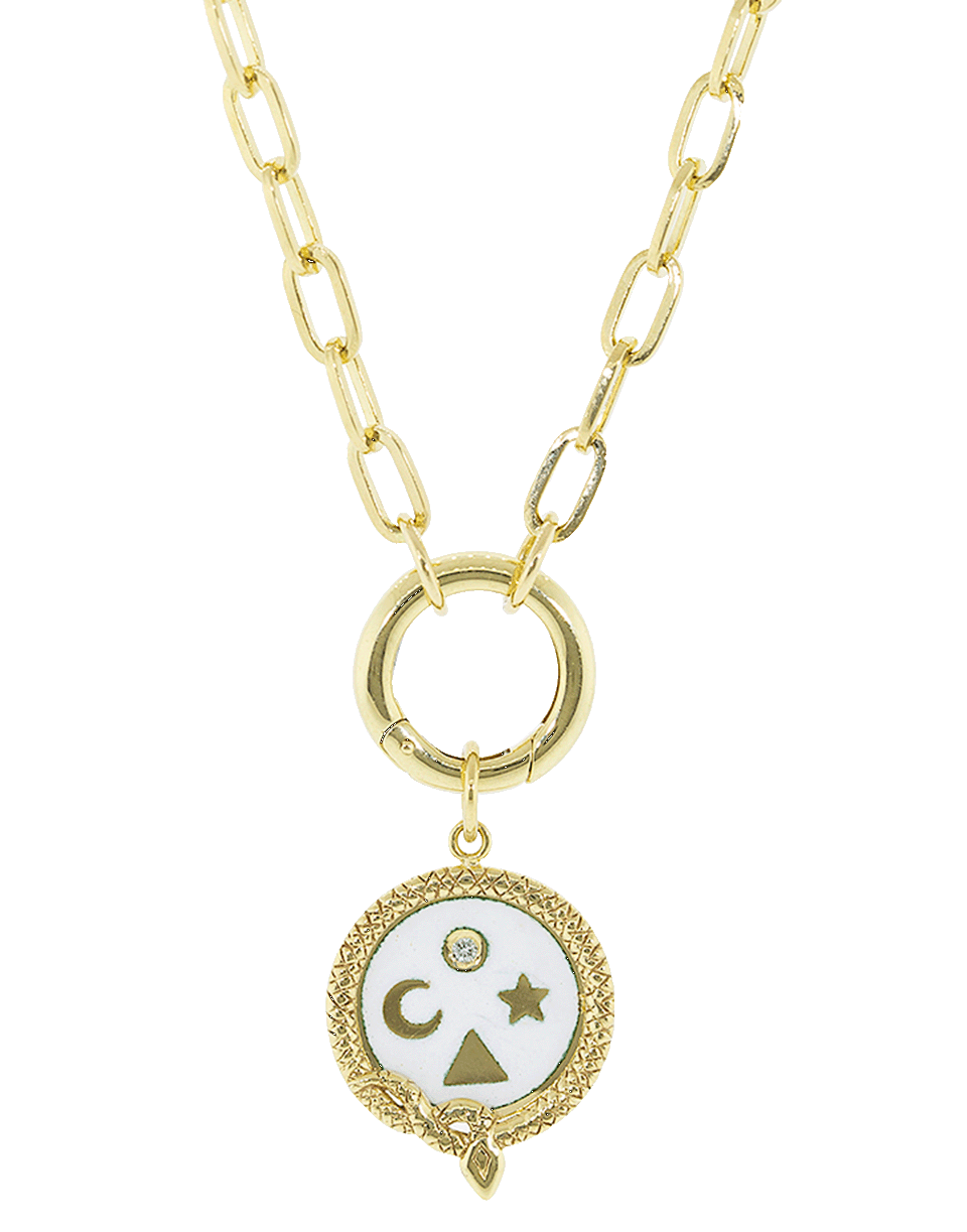 FOUNDRAE-15mm White Wholeness Pendant-YELLOW GOLD
