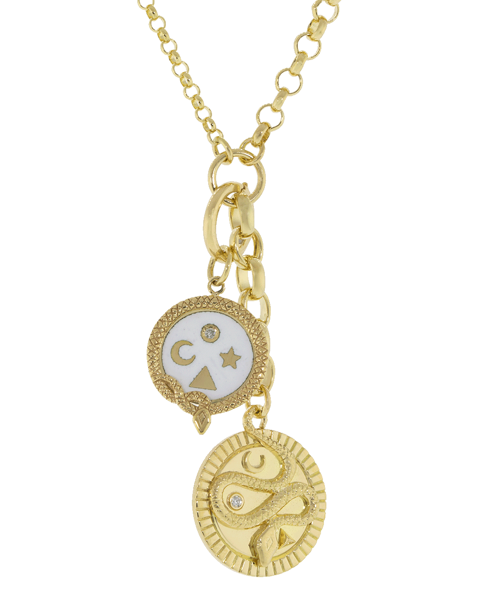 FOUNDRAE-15mm White Wholeness Pendant-YELLOW GOLD