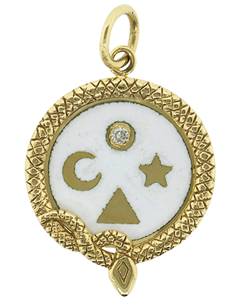 FOUNDRAE-15mm White Wholeness Pendant-YELLOW GOLD