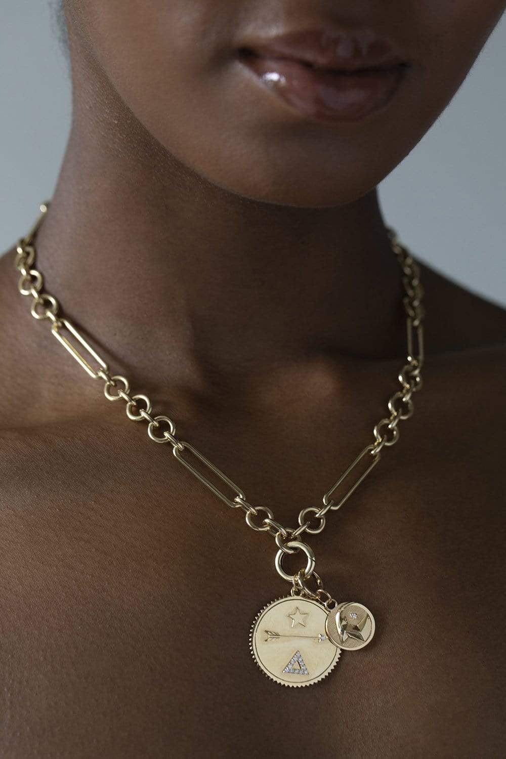 FOUNDRAE-Baby Capricorn Medallion-YELLOW GOLD