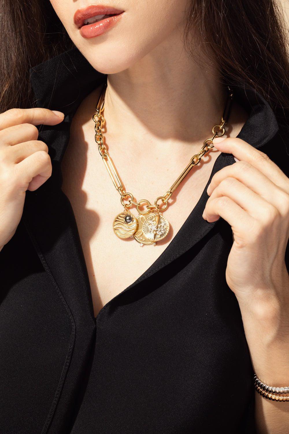 FOUNDRAE-Blossoms - Resilience Large Specialty Medallion-YELLOW GOLD