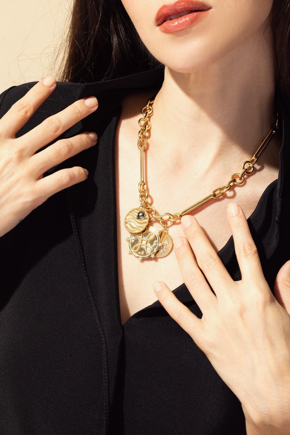 FOUNDRAE-Blossoms - Resilience Large Specialty Medallion-YELLOW GOLD