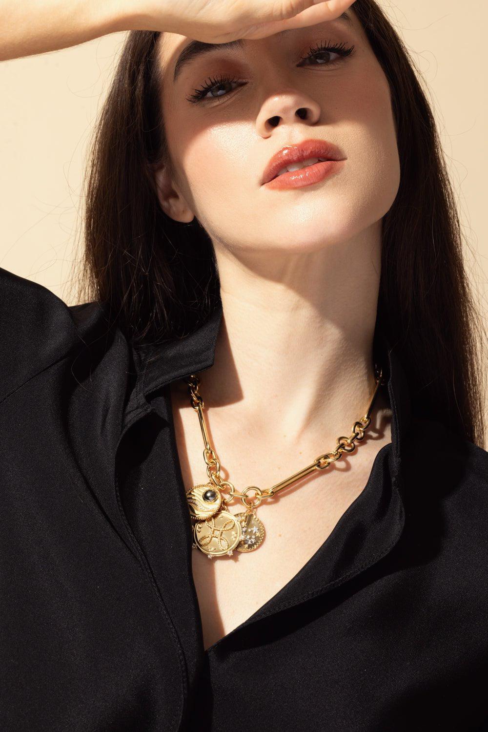 FOUNDRAE-Blossoms - Resilience Large Specialty Medallion-YELLOW GOLD