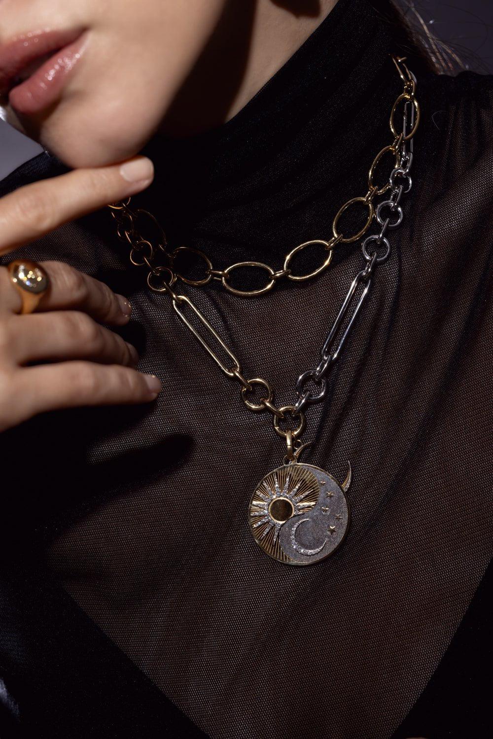 FOUNDRAE-Exuberant Mixed Gold Medallion - Balance-YELLOW GOLD