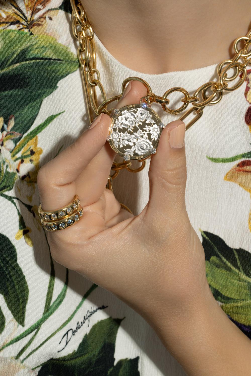 Floral Screen Resilience Necklace-YELLOW GOLD-JEWELRYFINE JEWELPENDANT-FOUNDRAE
