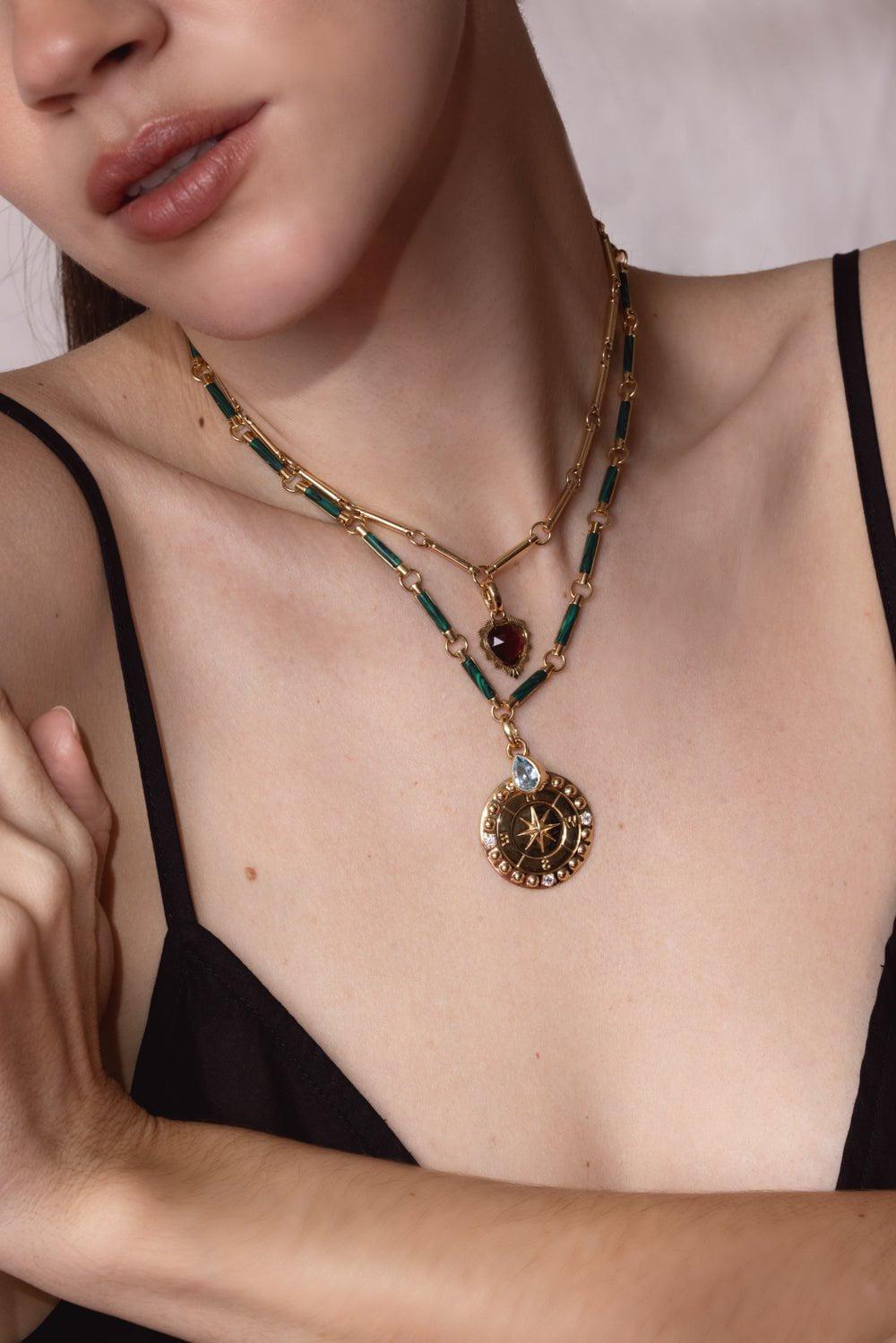 FOUNDRAE-Internal Compass Large Medallion-YELLOW GOLD