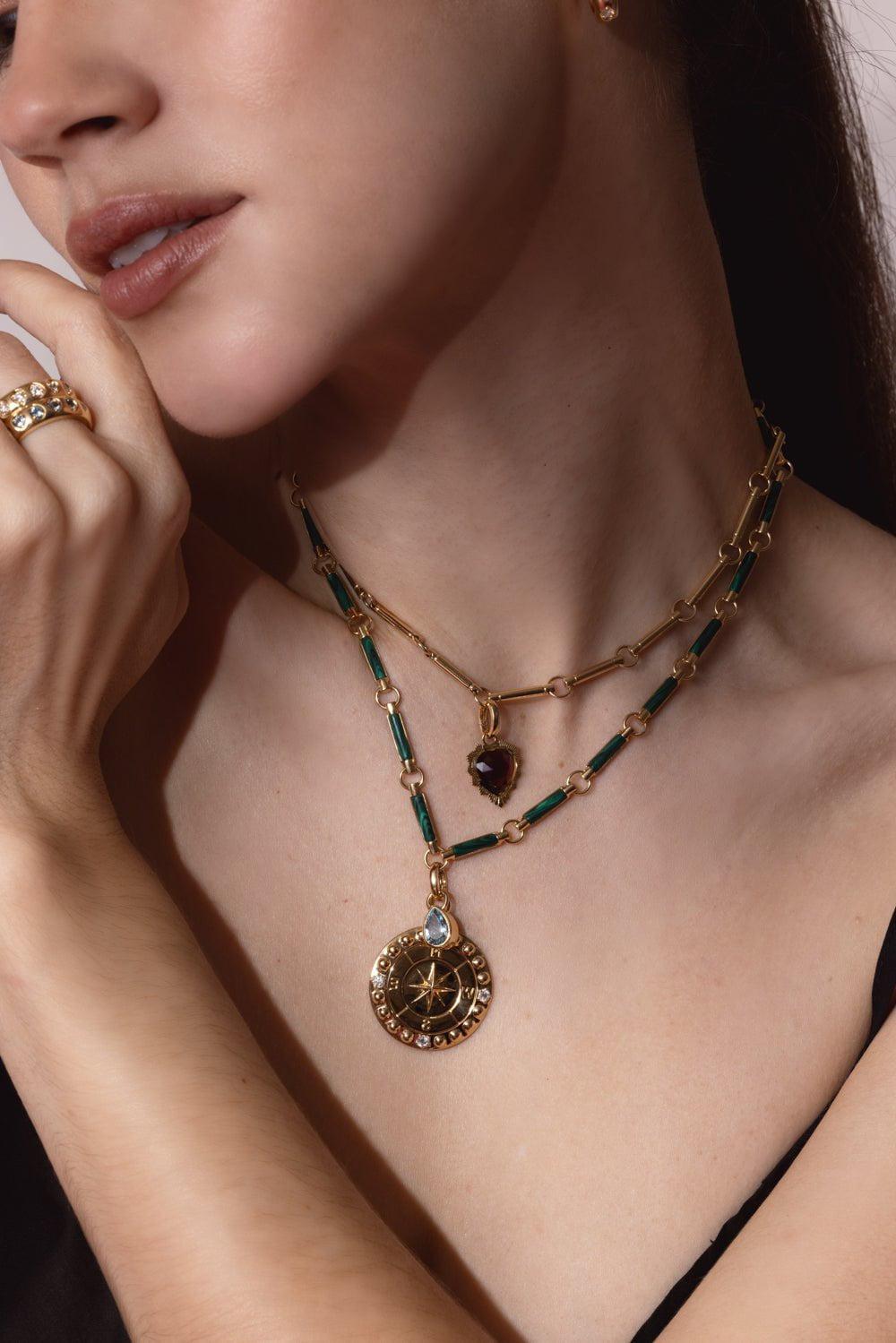 FOUNDRAE-Internal Compass Large Medallion-YELLOW GOLD
