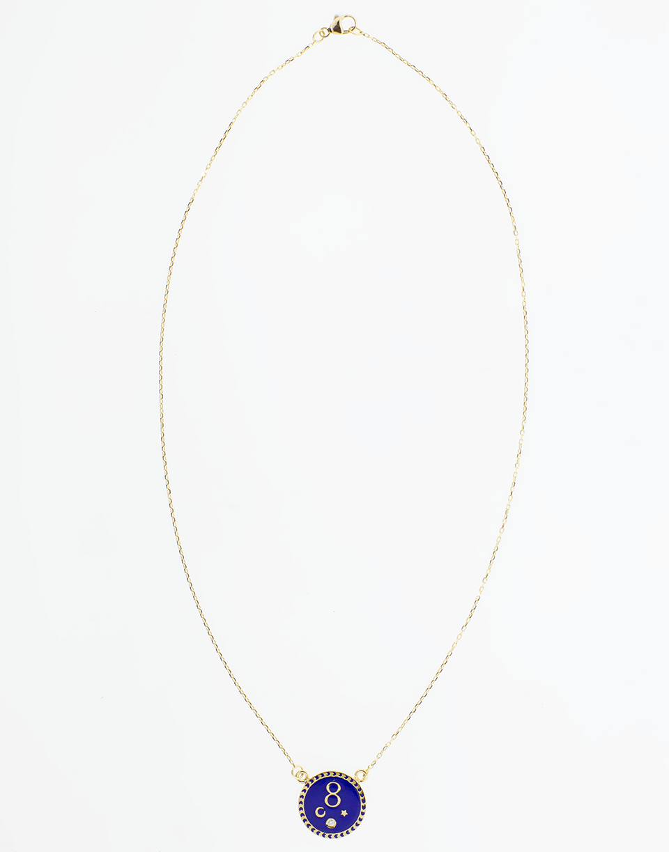 FOUNDRAE-Karma Blue Enamel Medallion-YELLOW GOLD