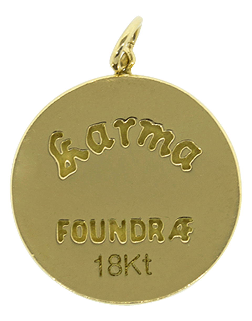 FOUNDRAE-Karma Blue Medallion Pendant-YELLOW GOLD
