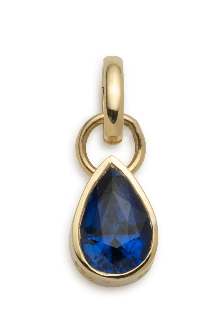 FOUNDRAE-Large Blue Sapphire Forever Always Pendant-YELLOW GOLD