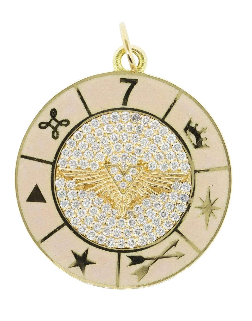 FOUNDRAE-Large Blush Wings Wheel Medallion-YELLOW GOLD