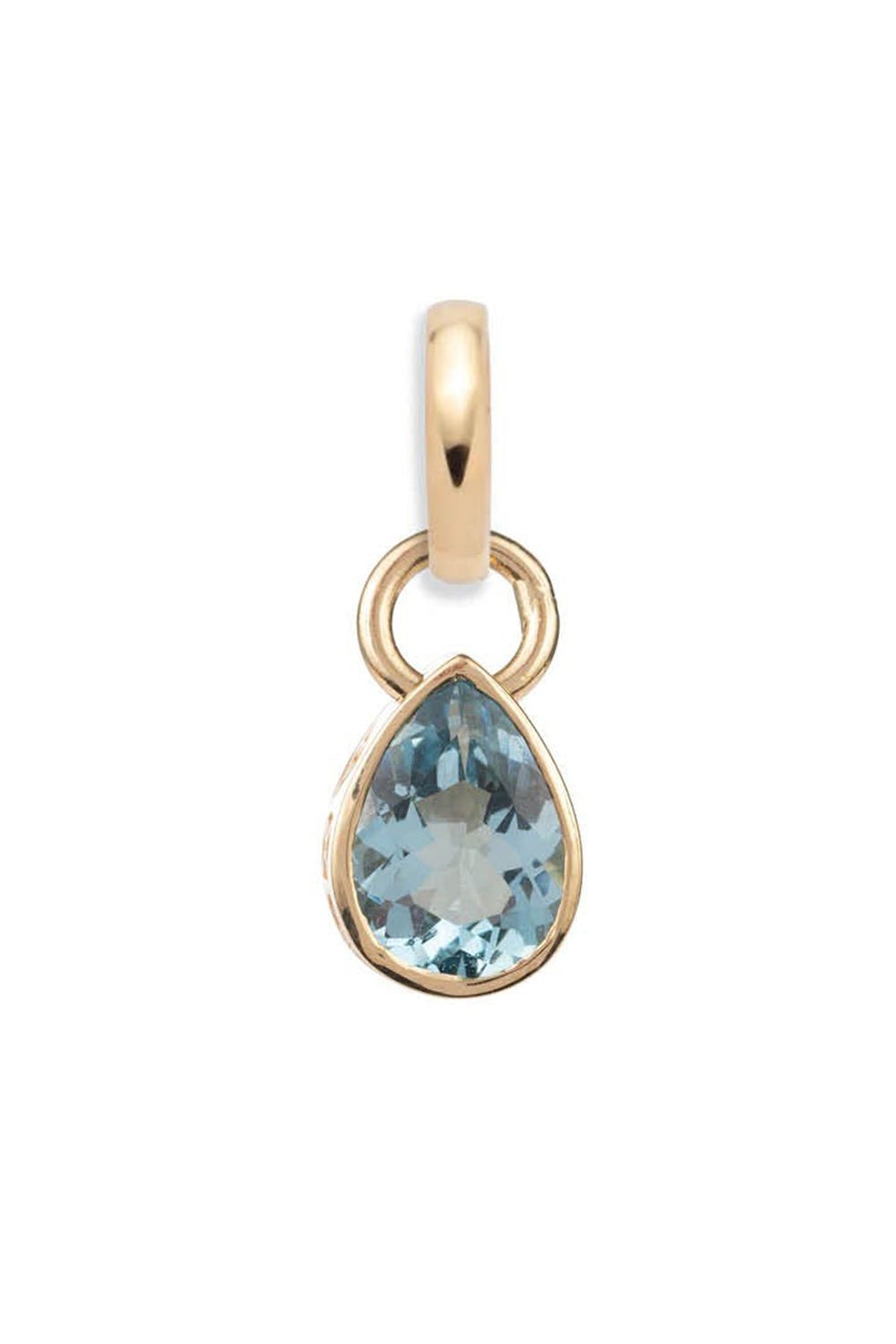 FOUNDRAE-Large Forever And Always A Pair Aquamarine Pear Pendant - Love-YELLOW GOLD