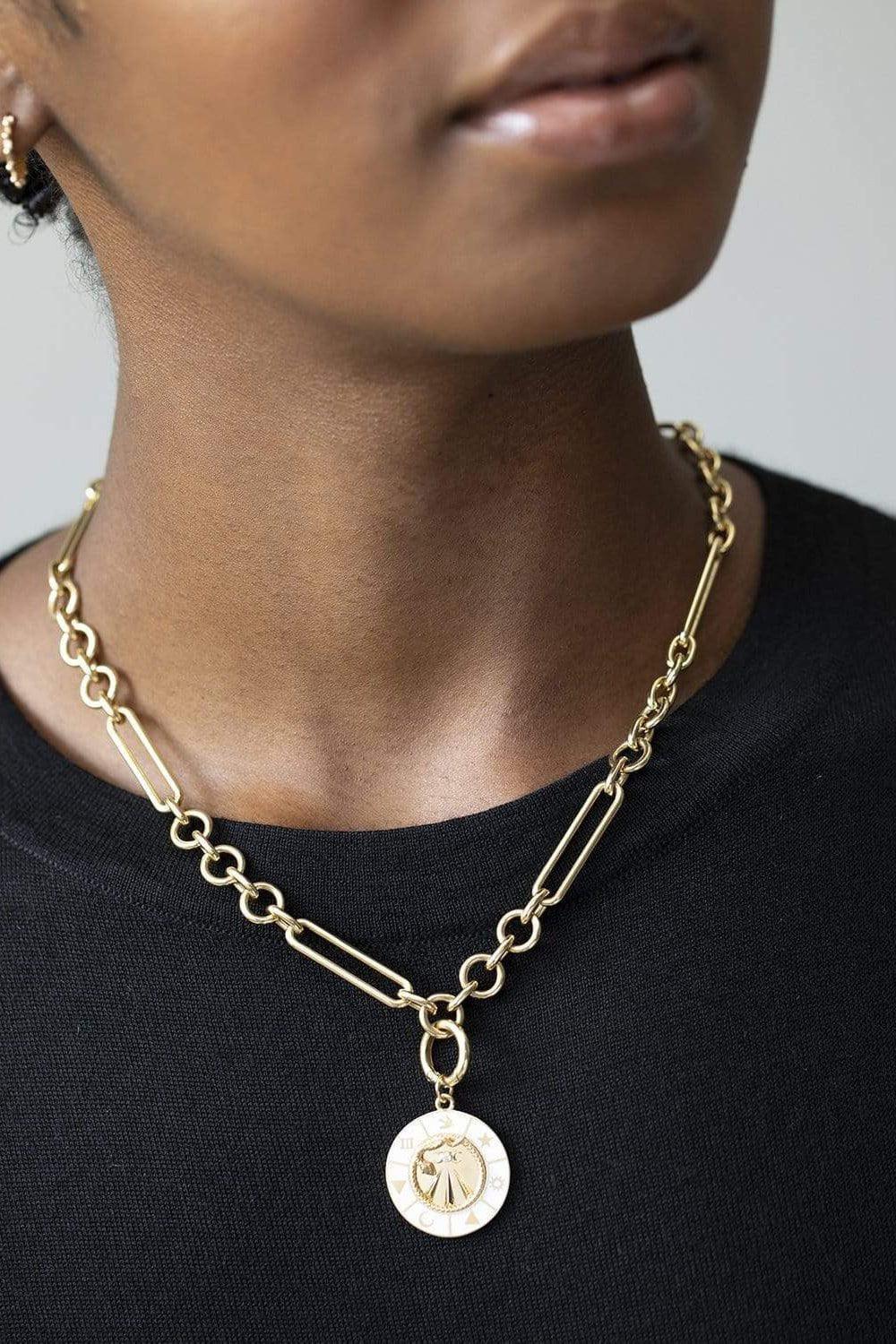 FOUNDRAE-Large Mind Body Soul Enamel Medallion-YELLOW GOLD
