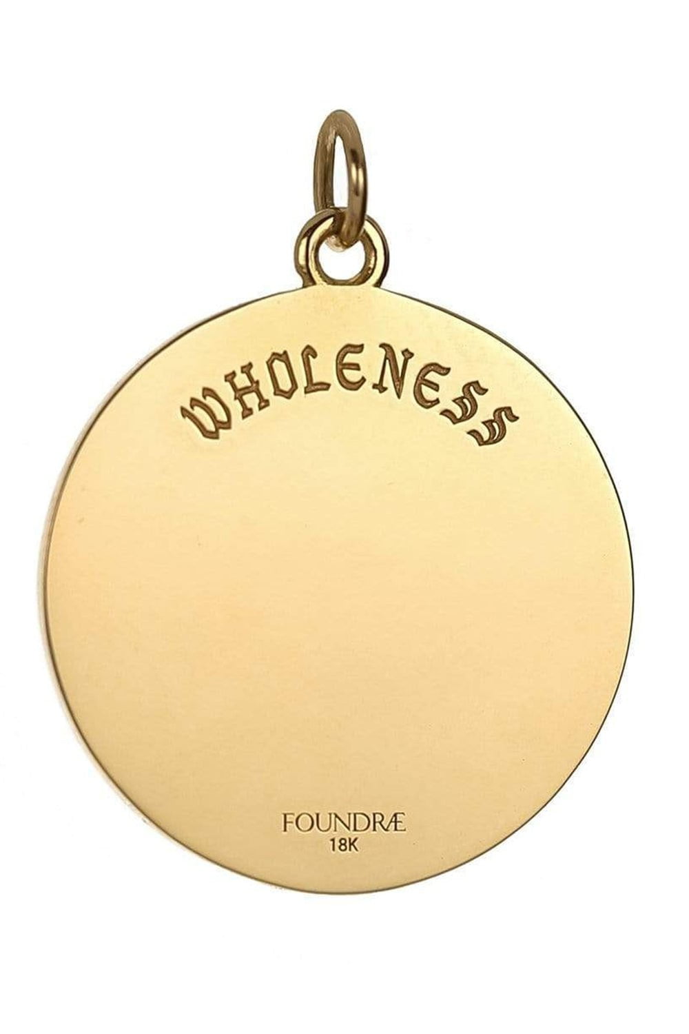 FOUNDRAE-Large Mind Body Soul Enamel Medallion-YELLOW GOLD