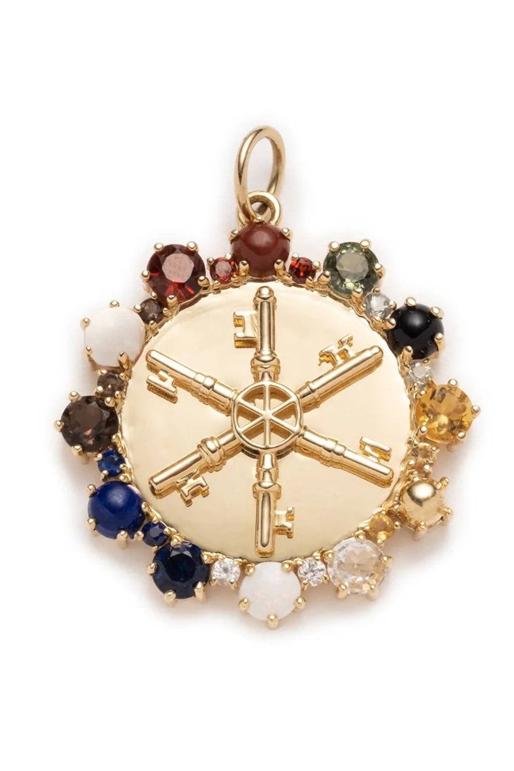 FOUNDRAE-Large Multi-Stone Aether Pendant-YELLOW GOLD