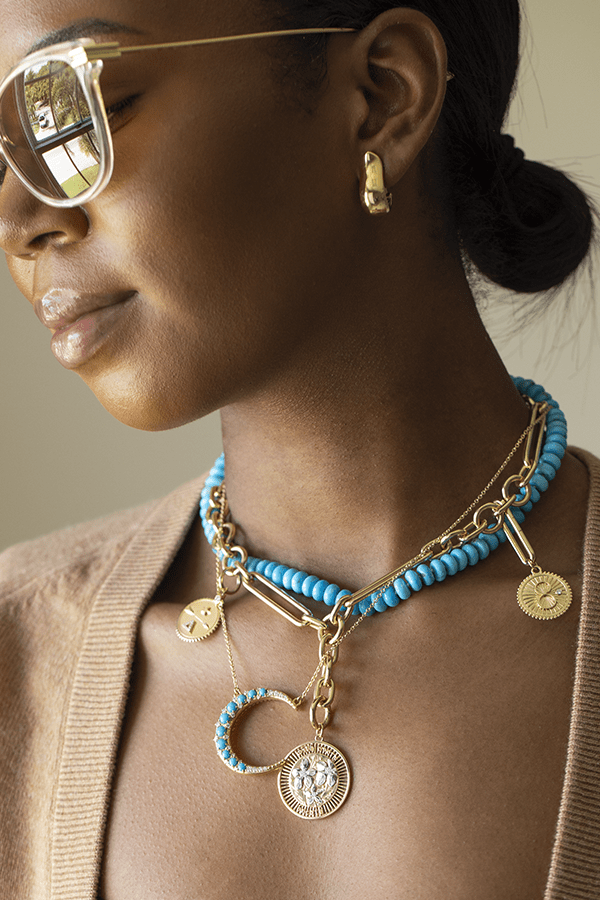 FOUNDRAE-Large Resilience Pendant-YELLOW GOLD